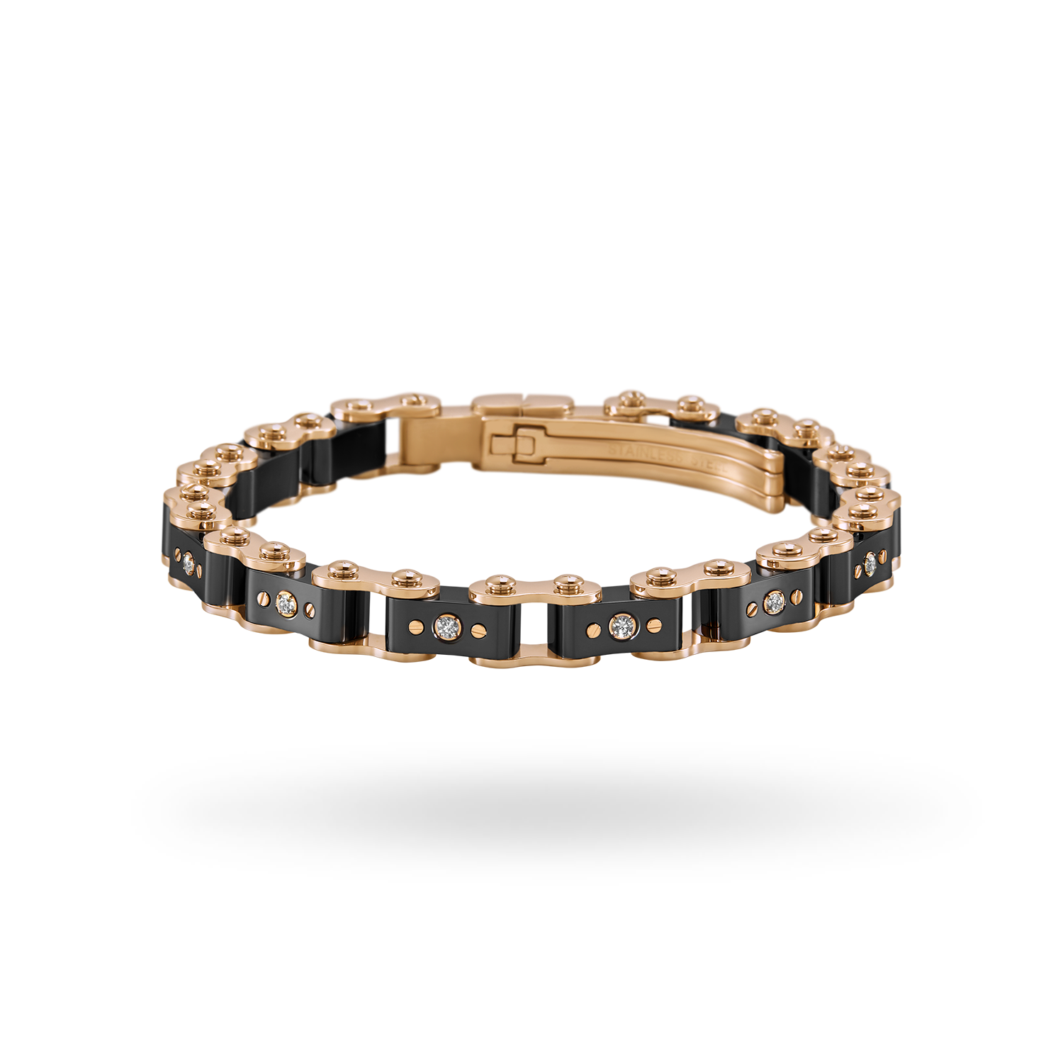 Black & Rose Gold Diamond 9.5MM Bracelets IceLink-ES   